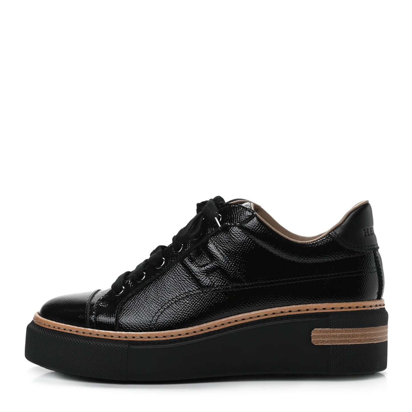 Patent Epsom Womens Polo Sneakers 37 Black