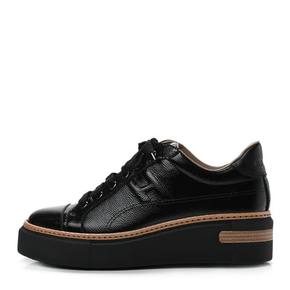 Hermes Patent Epsom Womens Polo Sneakers 37 Black 1 of 9