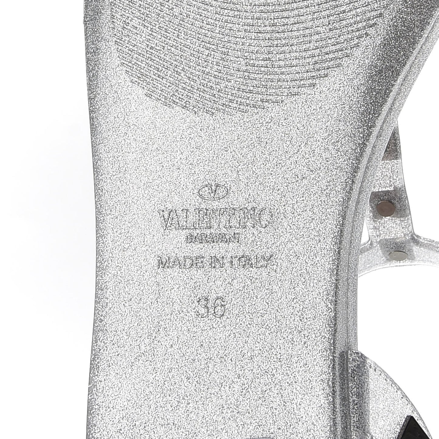 PVC Jelly Glitter Rockstud Caged Sandals 36 SIlver