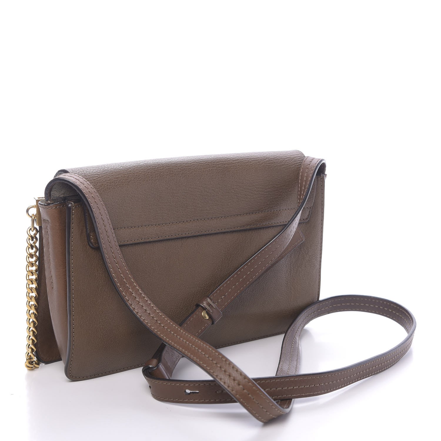 Chloe Goatskin Small Faye Shoulder Bag Woody Khaki 3 of 22