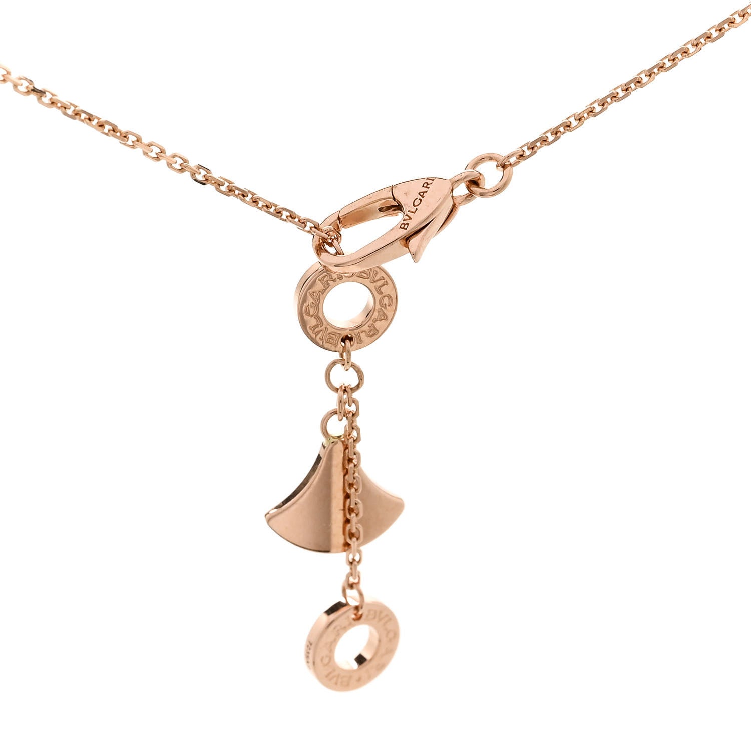 Bulgari 18K Rose Gold Diamond Mother of Pearl Divas' Dream Pave Pendant Necklace 8 of 8