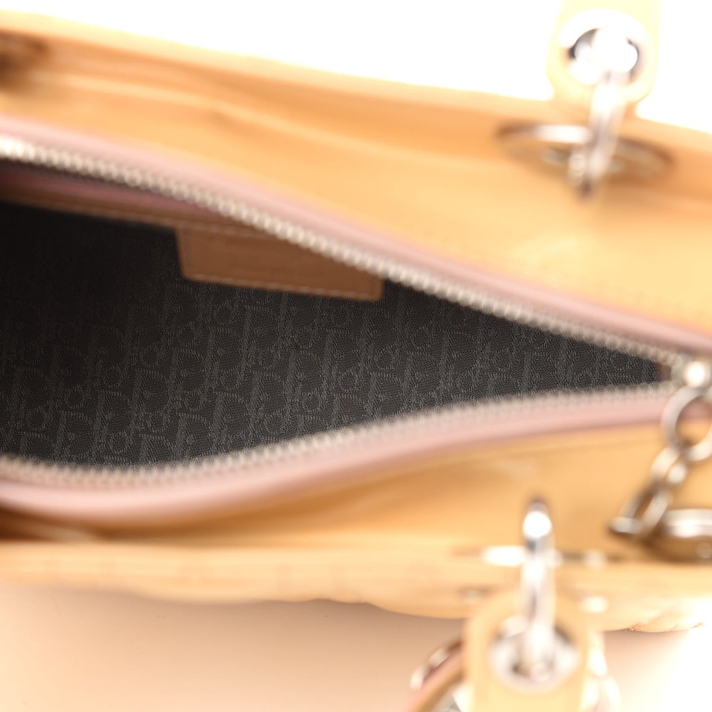 Patent Cannage Medium Lady Dior Light Pink
