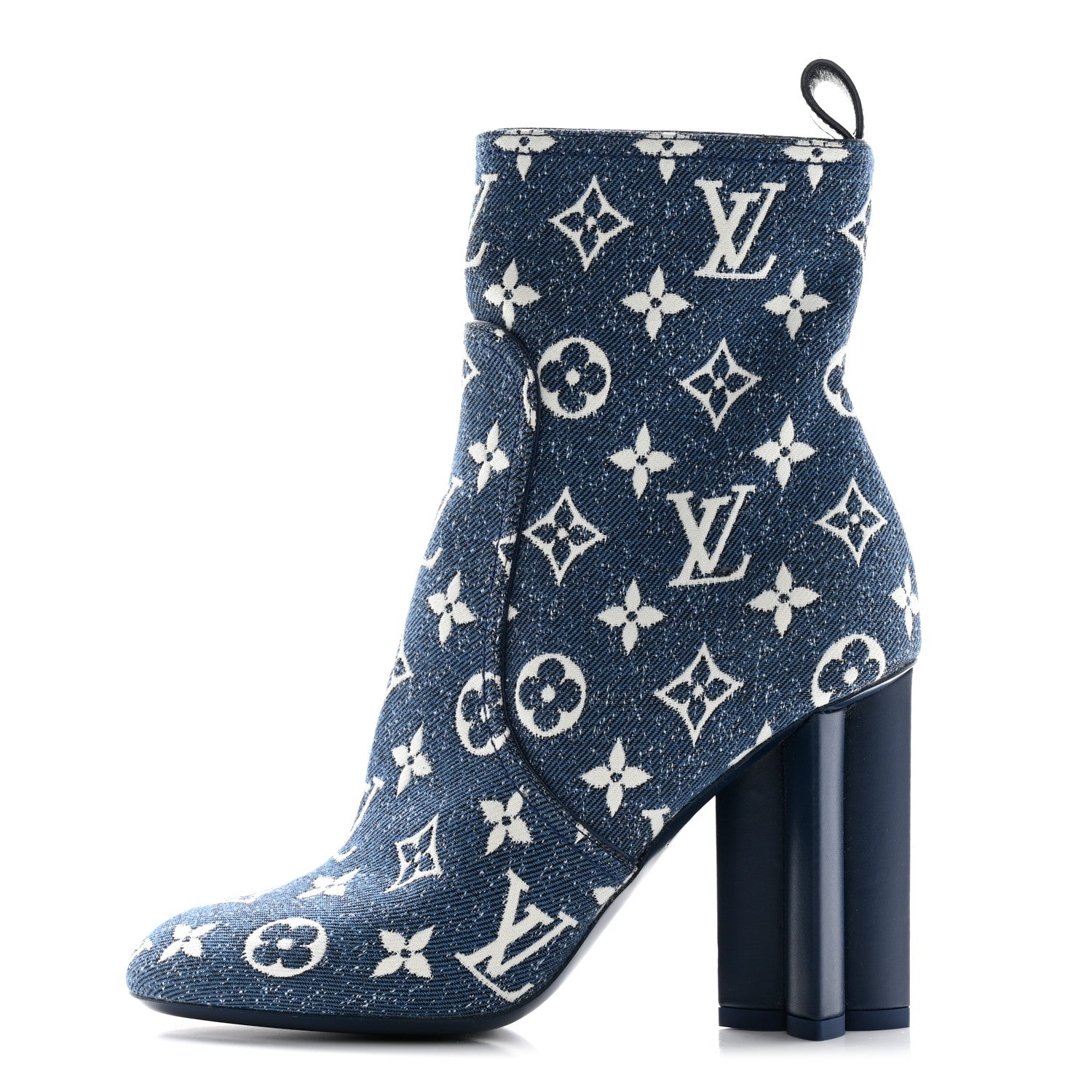 Louis Vuitton Denim Monogram Silhouette Ankle Boots 36.5 Navy Blue 1 of 8