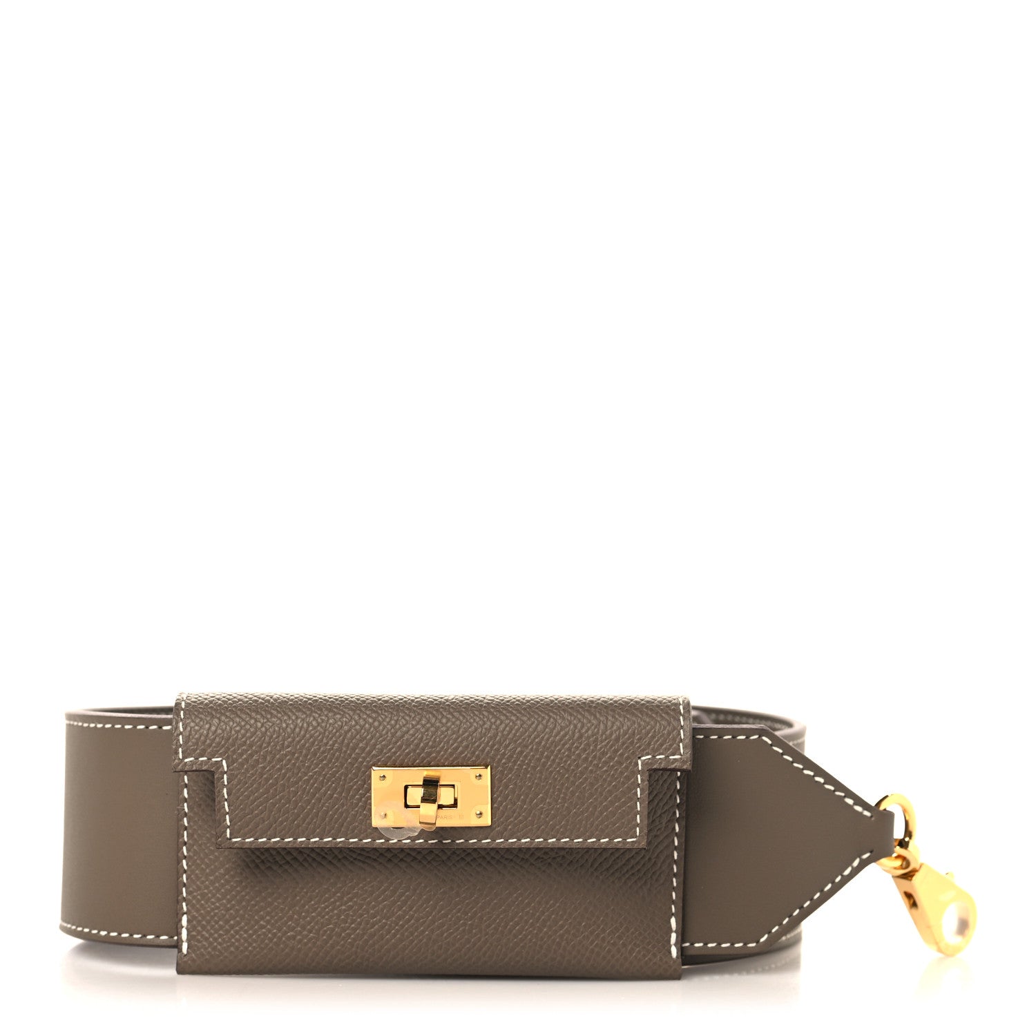 Hermes Swift Epsom Pocket Kelly Shoulder Strap Etoupe 1 of 5