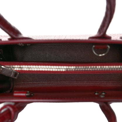 Saint Laurent Calfskin Crocodile Embossed Baby Sac De Jour Bordeaux 5 of 9