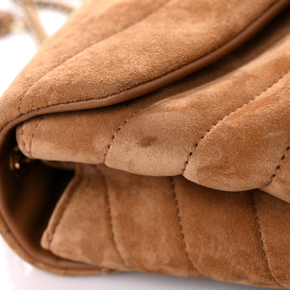 Saint Laurent Suede Calfskin Y Quilted Monogram Small Loulou Chain Satchel Cinnamon 14 of 18