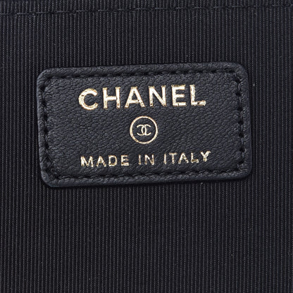 Chanel Lambskin Crochet Quilted Small Vanity Case With Chain Black 6 of 9