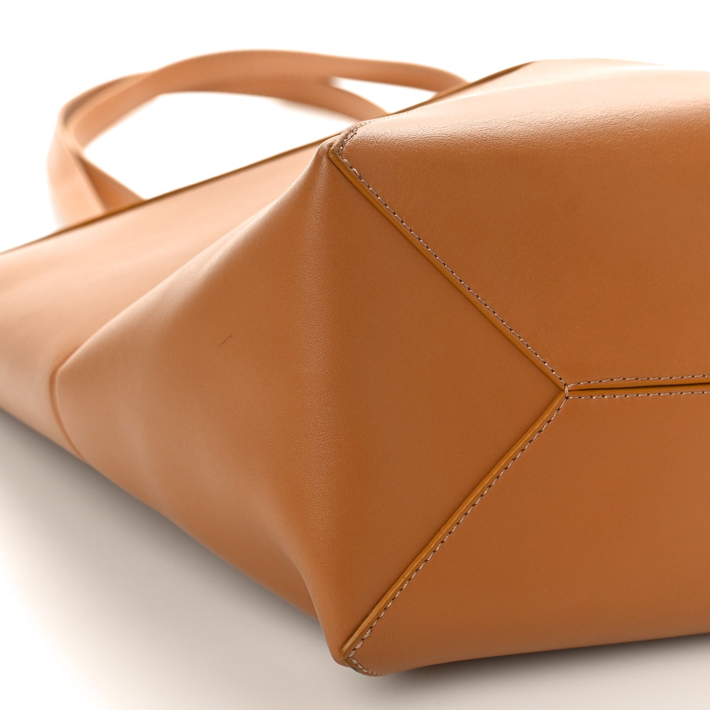 Shiny Calfskin Medium Puzzle Fold Tote Warm Desert