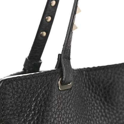 Valentino Garavani Pebbled Calfskin Medium Rockstud Tote Black 13 of 15