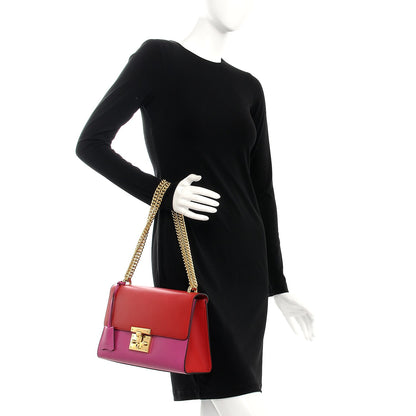 Gucci Moon Calfskin Bi-Color Medium Padlock Shoulder Bag New Rosette Hibiscus Red 3 of 8