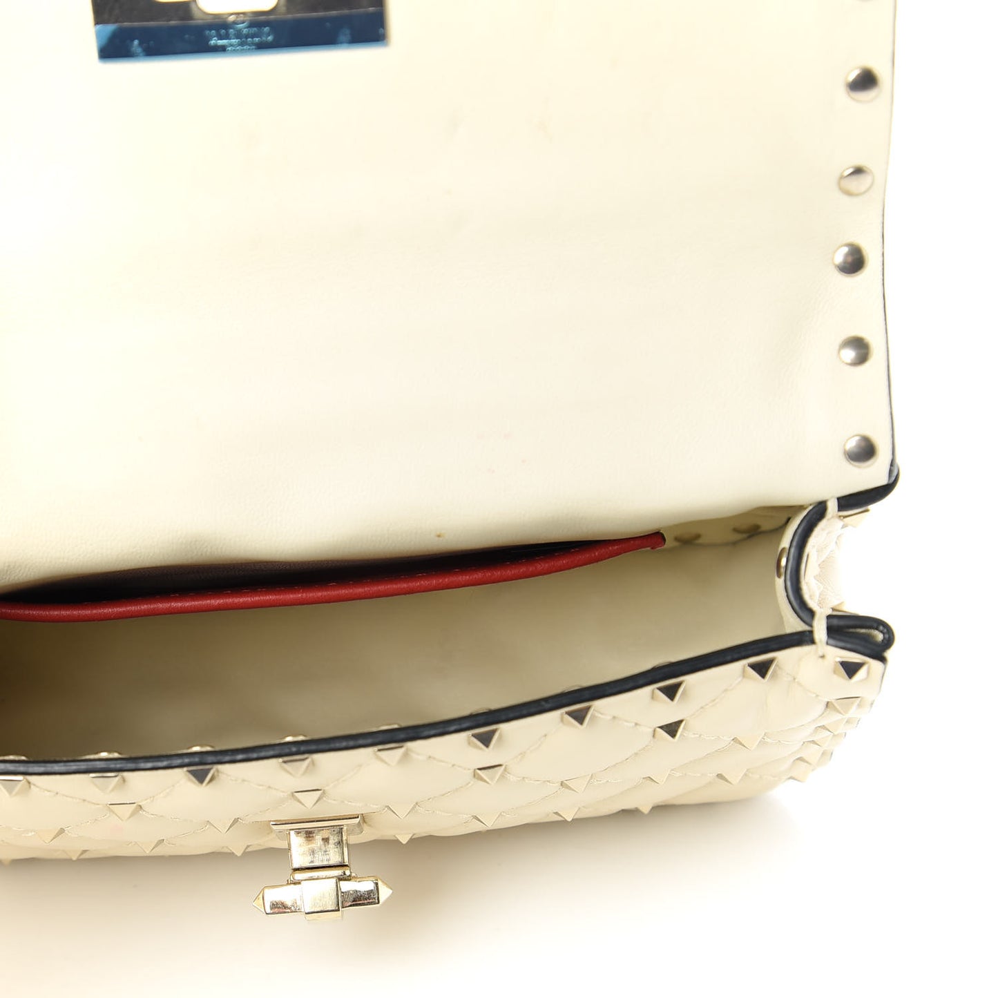 Nappa Small Rockstud Spike Shoulder Bag Light Ivory