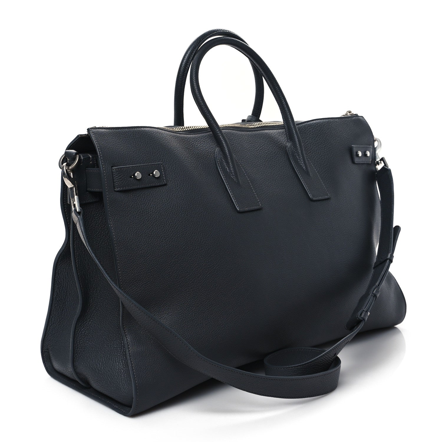 Saint Laurent Grained Calfskin 48H Sac De Jour Duffle Storm 3 of 11