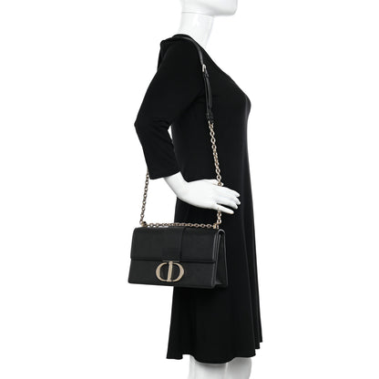 Christian Dior Grained Calfskin Embossed 30 Montaigne Chain Flap Bag Black 2 of 11