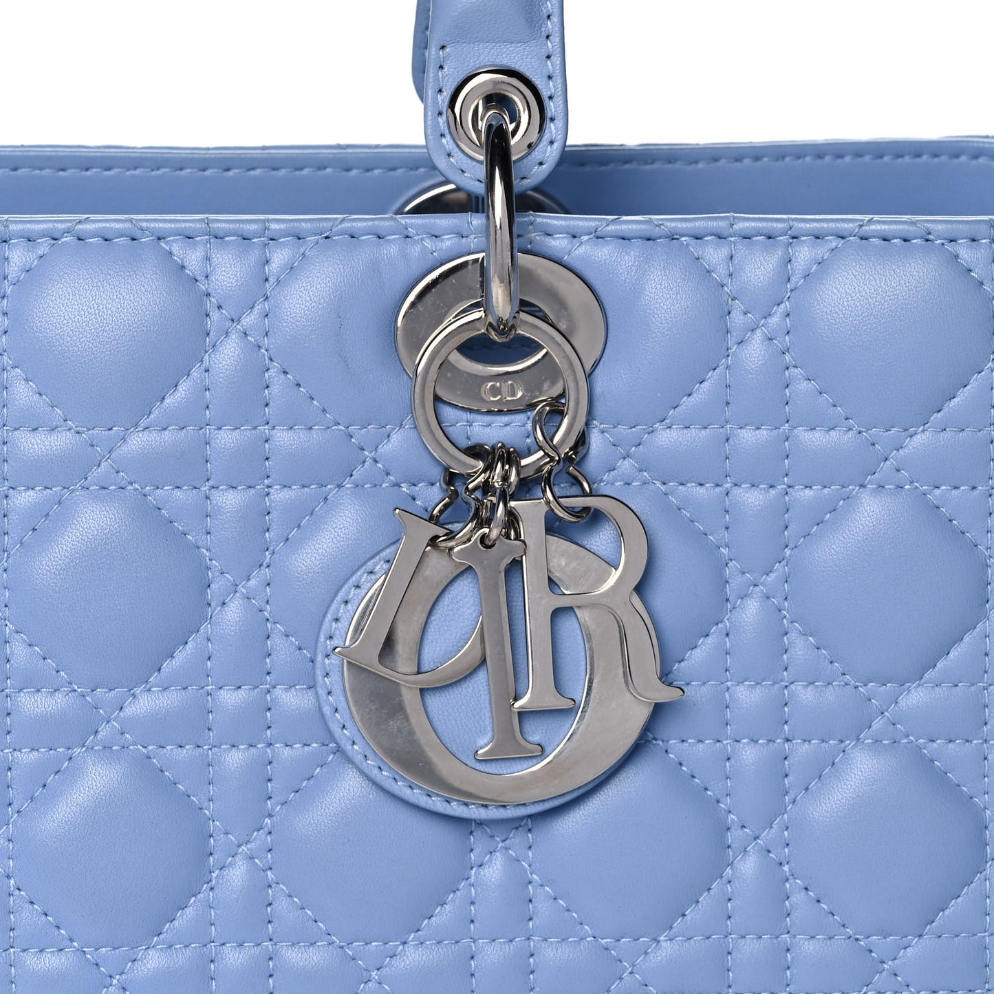 Lambskin Cannage Large Lady Dior Light Blue