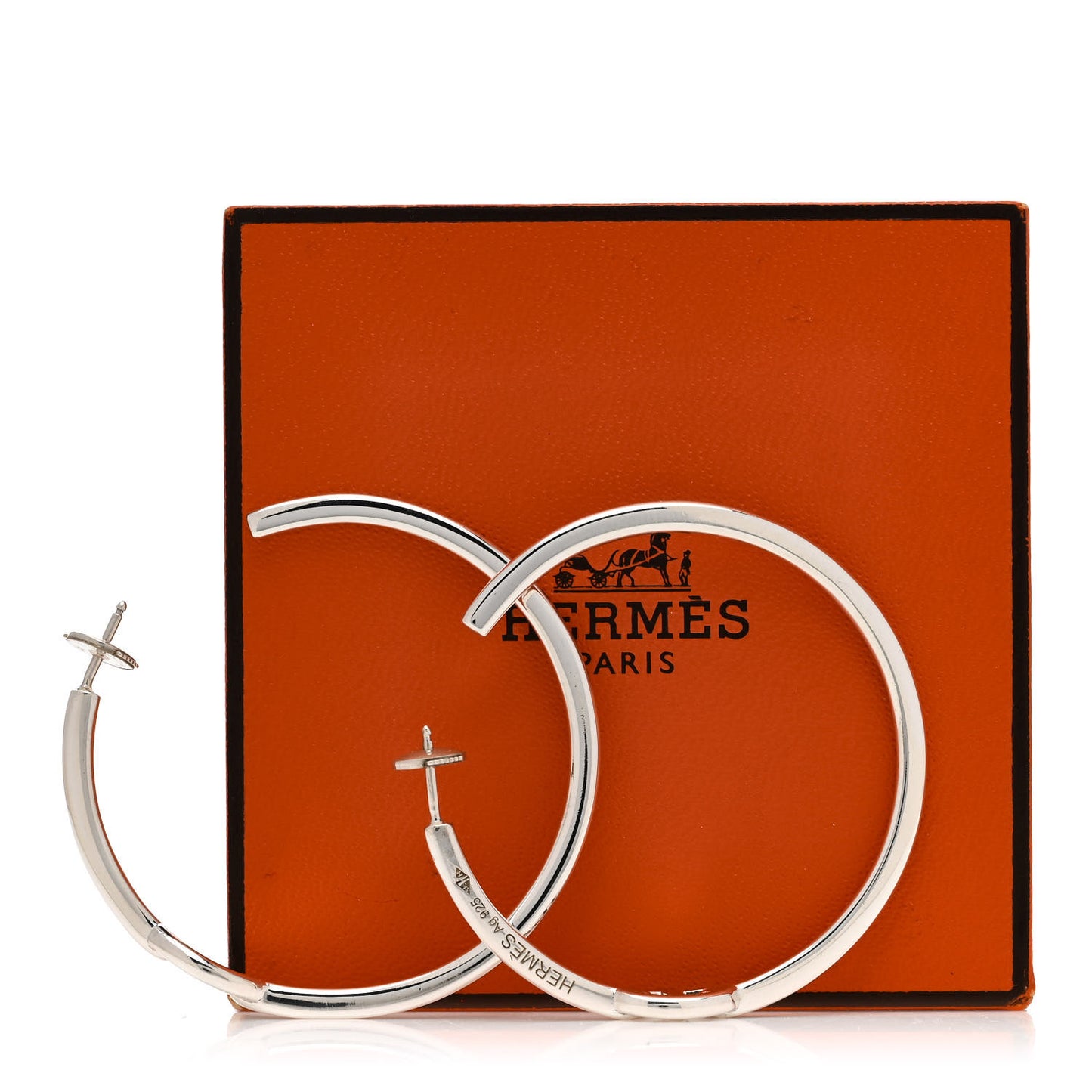 Sterling Silver GM Chain d'Ancre Enchainee Hoop Earrings