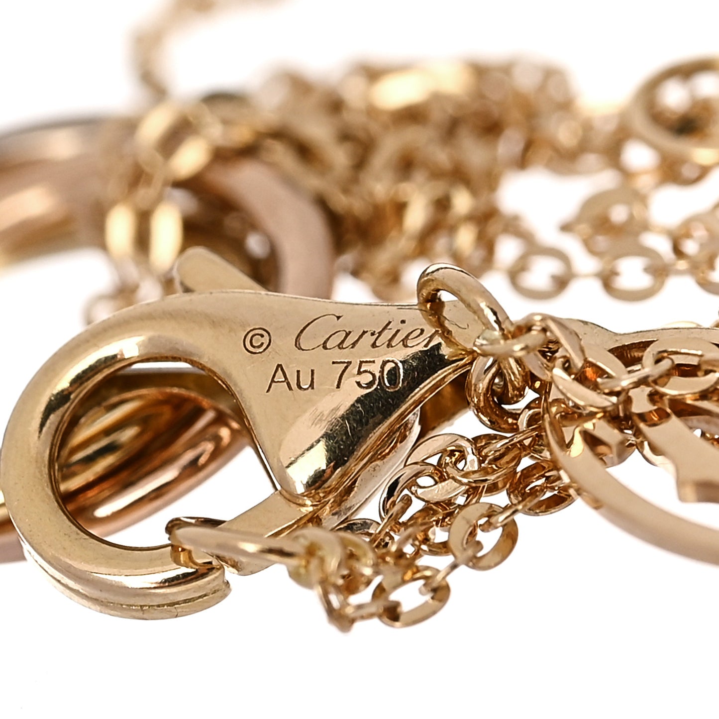 18K Pink Yellow White Gold Trinity Bracelet