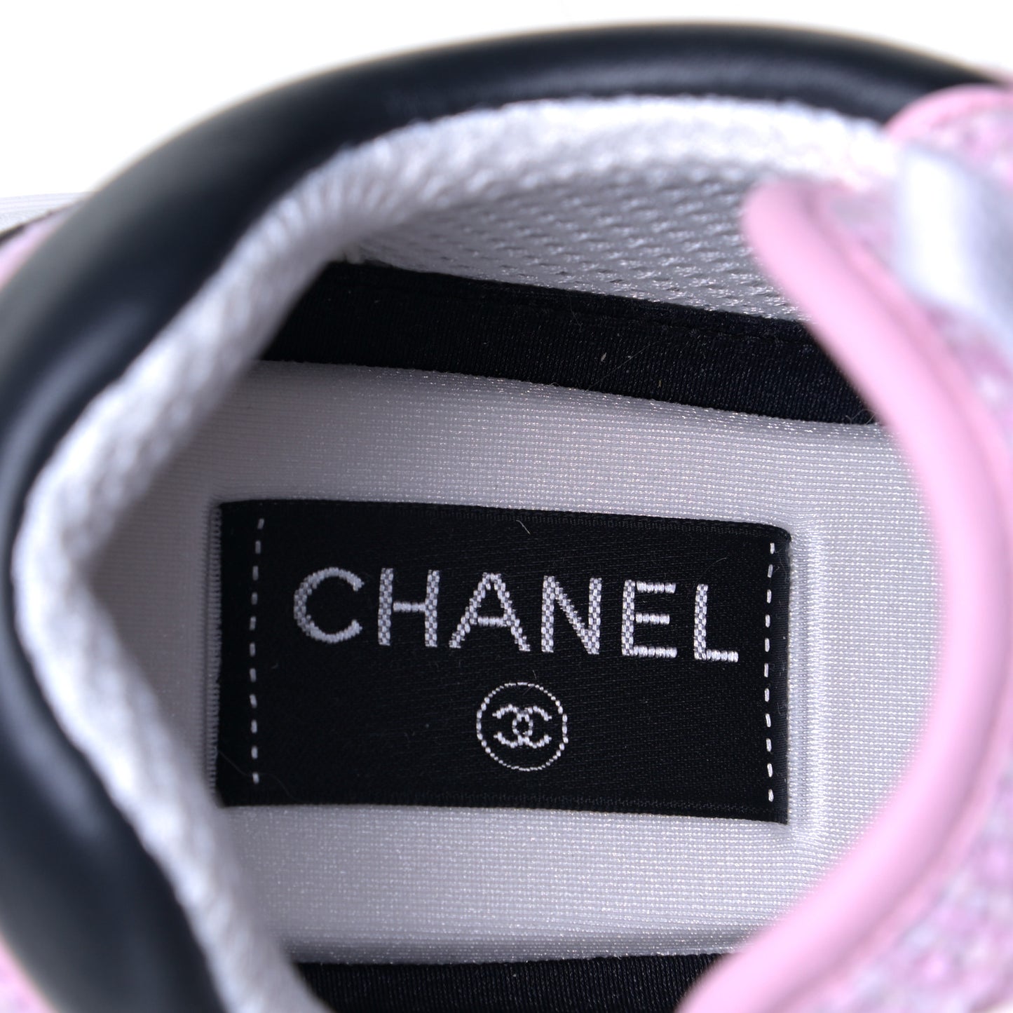 Tweed Suede Calfskin CC Sneakers 40 Gray Pink