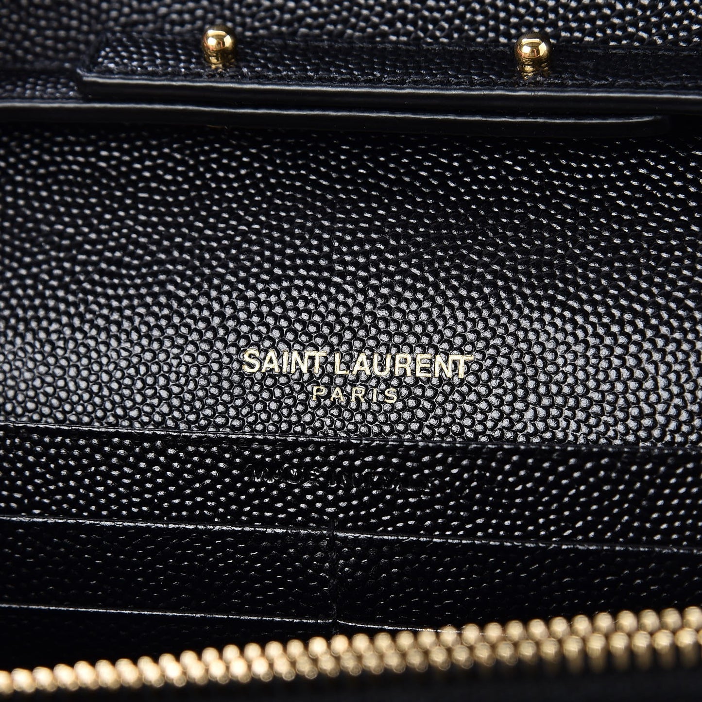 Grain De Poudre Matelasse Chevron Monogram Chain Wallet Black