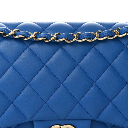 Chanel Lambskin Quilted Jumbo Double Flap Blue 8 of 14