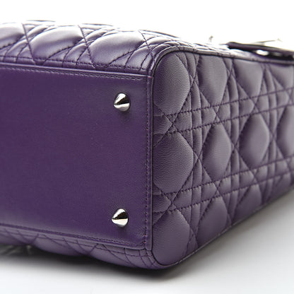 Christian Dior Lambskin Cannage Medium Lady Dior Purple 10 of 10