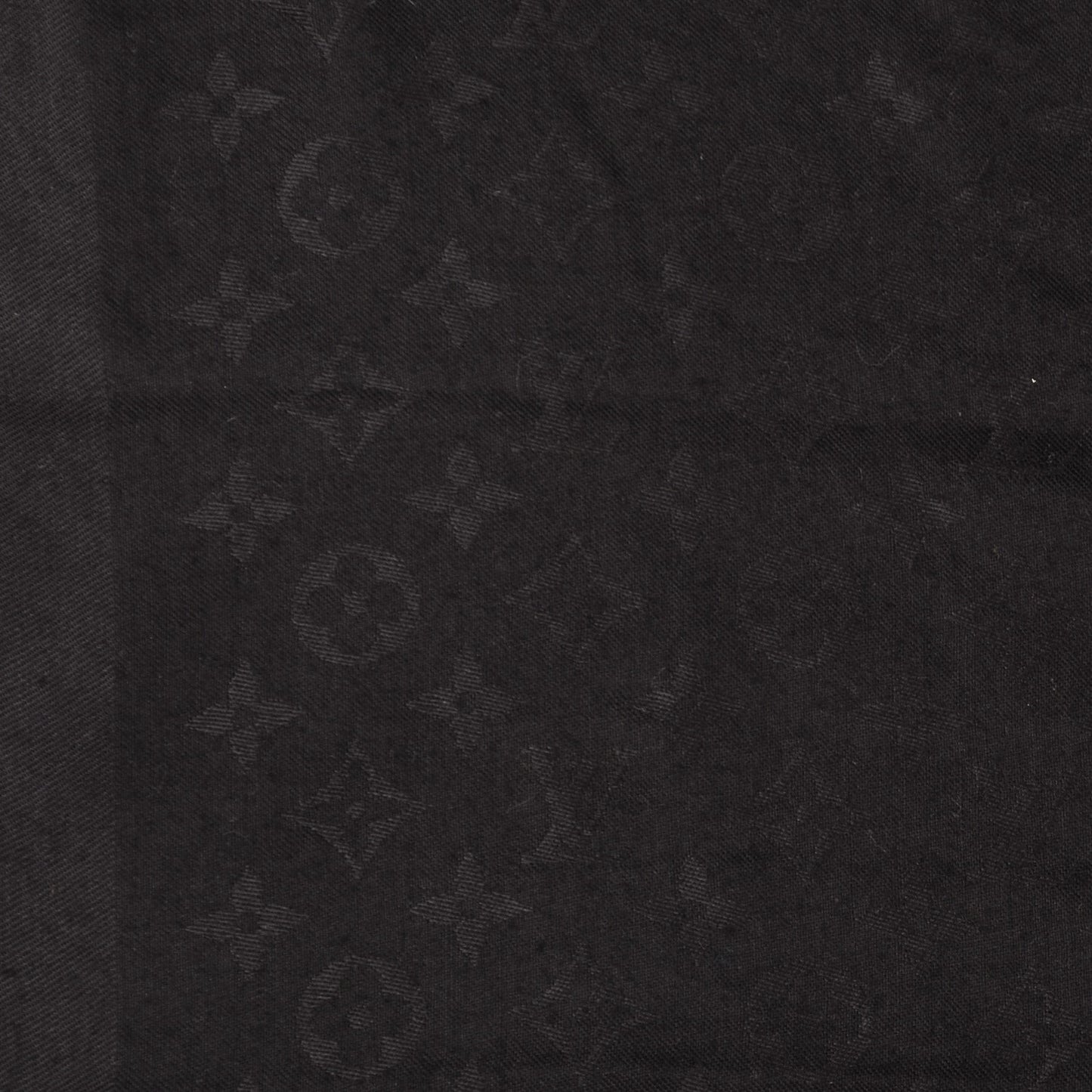 Silk Wool Monogram Shawl Black