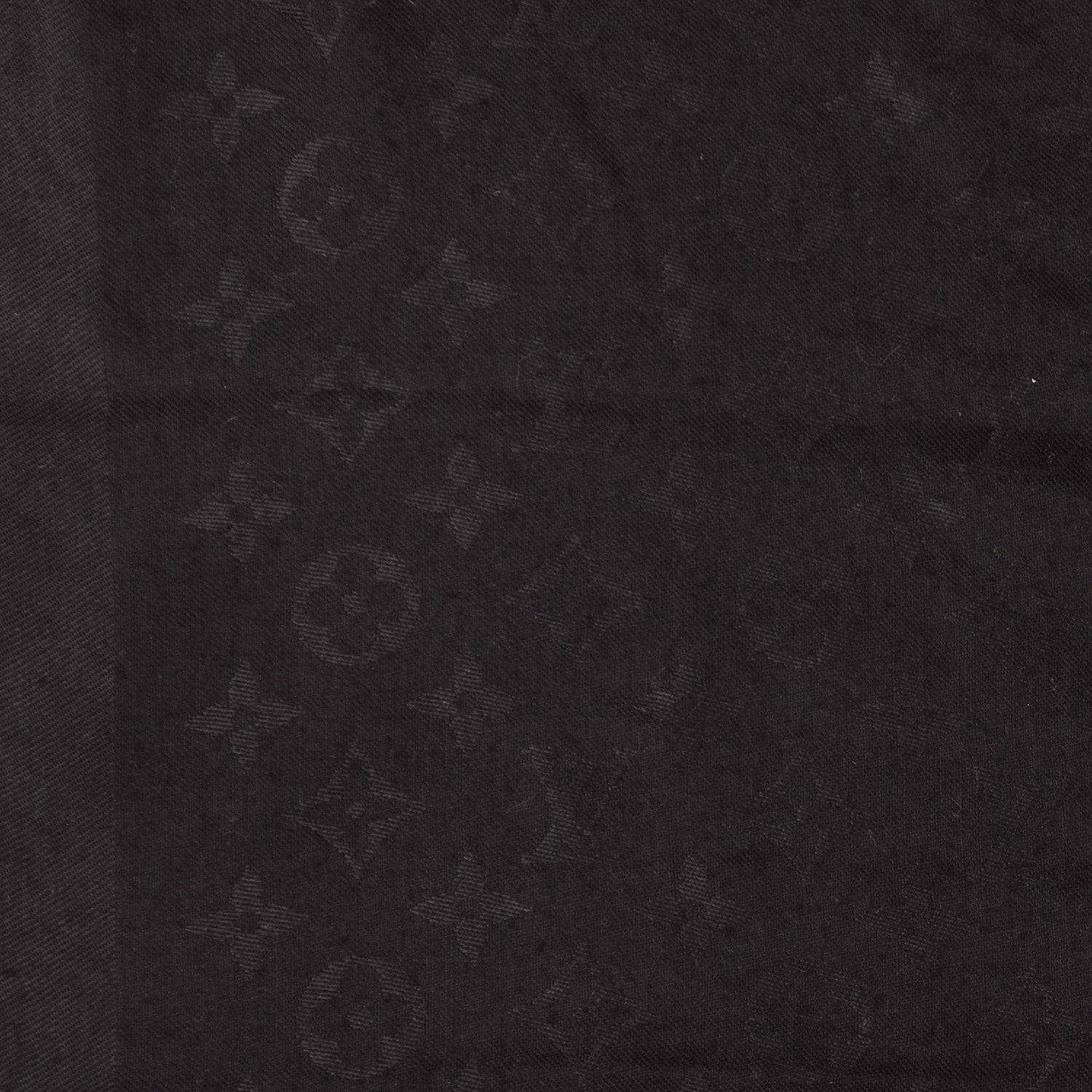 Louis Vuitton Silk Wool Monogram Shawl Black 1 of 5