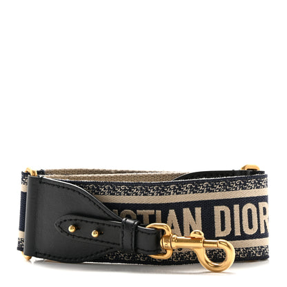Christian Dior Canvas Embroidered Shoulder Strap Blue 1 of 6