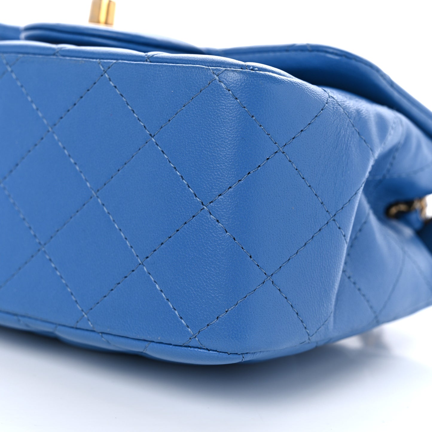 Lambskin Quilted Mini Square Flap Blue