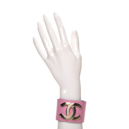 Chanel Calfskin CC Wide Cuff M Pink 2 of 5