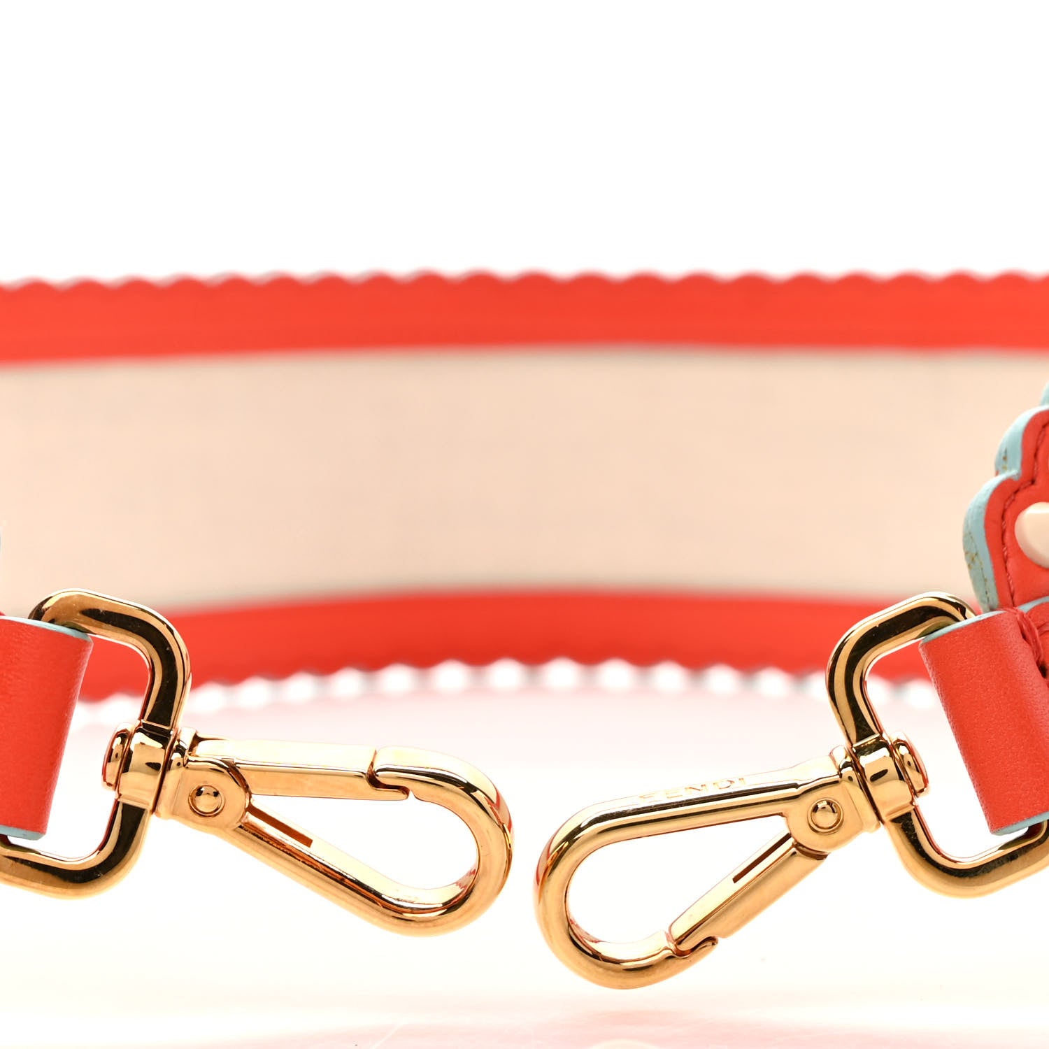 Fendi Canvas Studded Printed Strap You Orange Multicolor 3 of 4