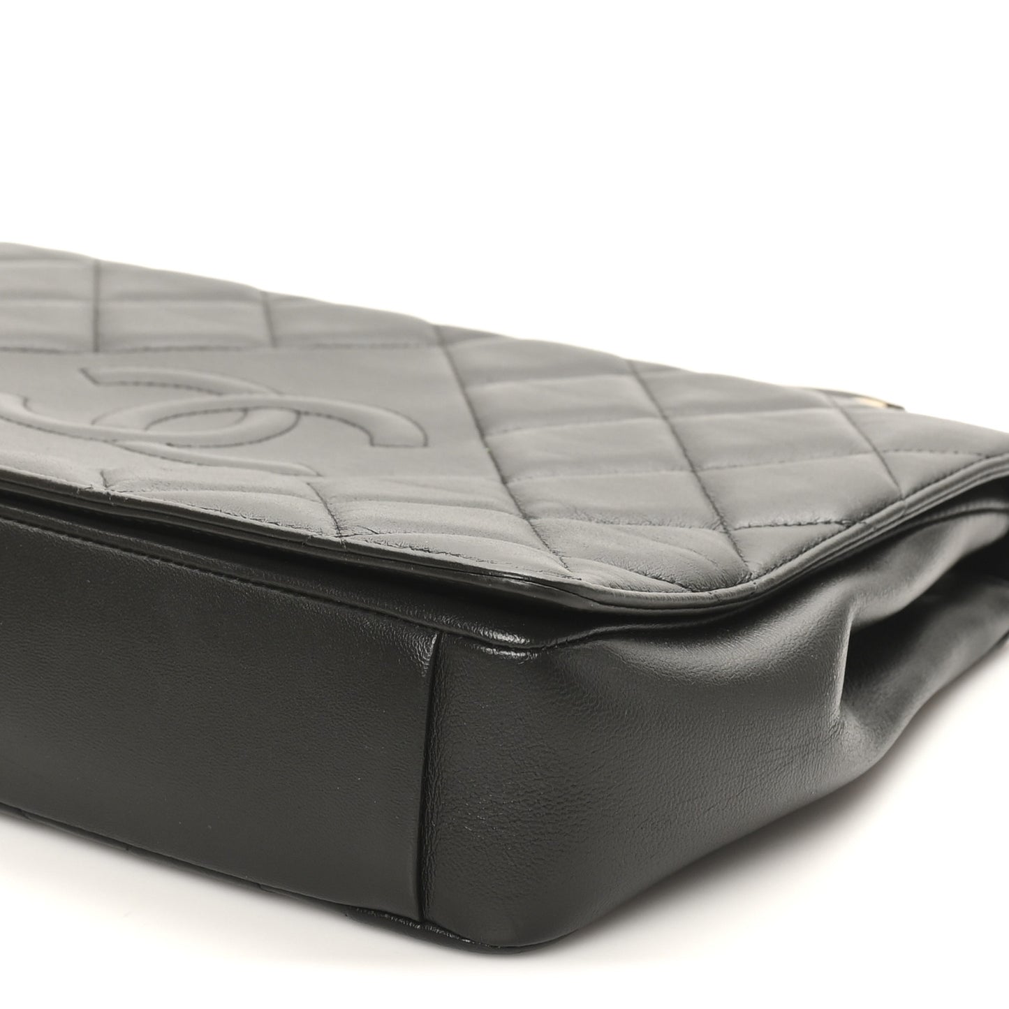 Lambskin Quilted Large Diamond CC Flap Black