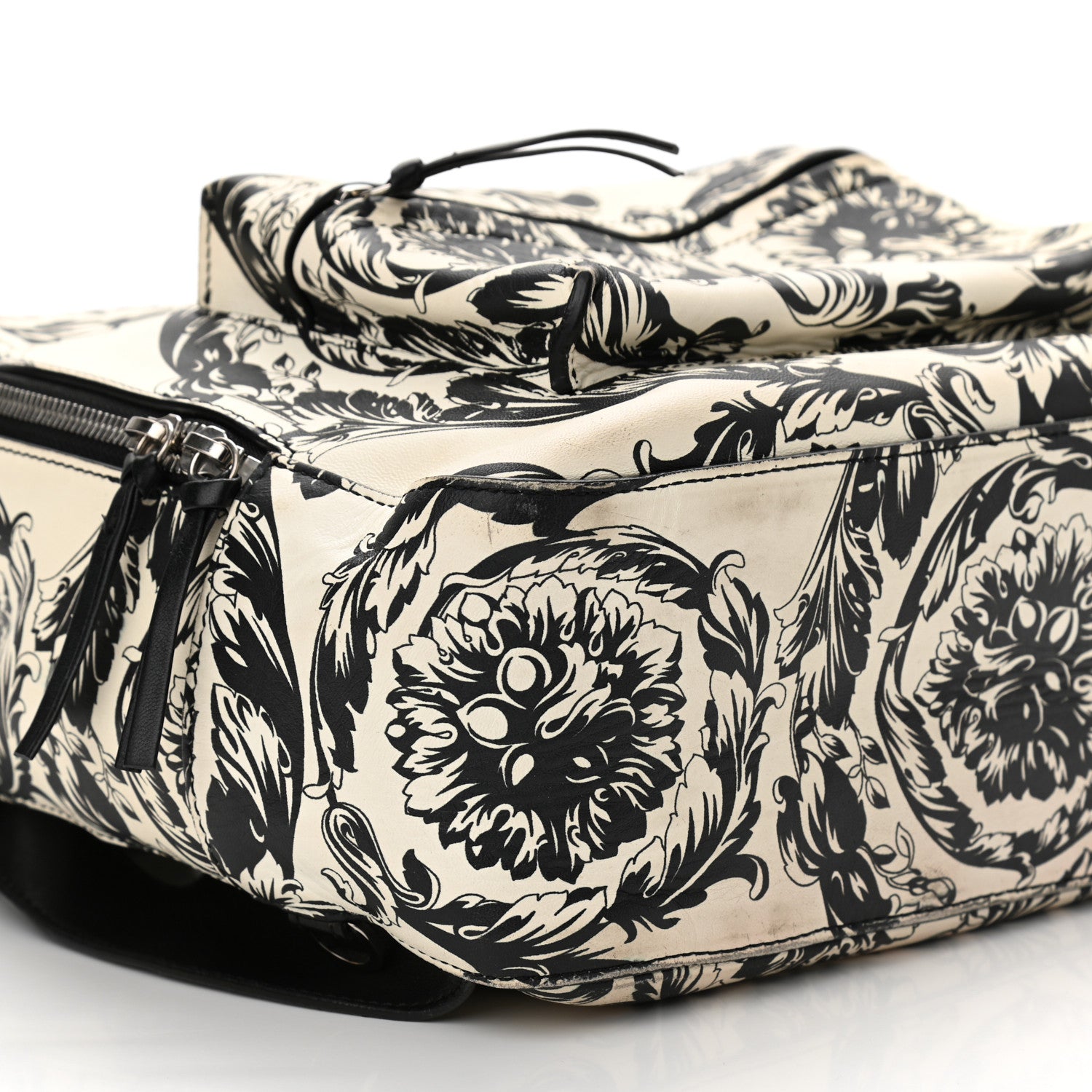 Versace Printed Calfskin La Medusa Backpack Black White 8 of 10
