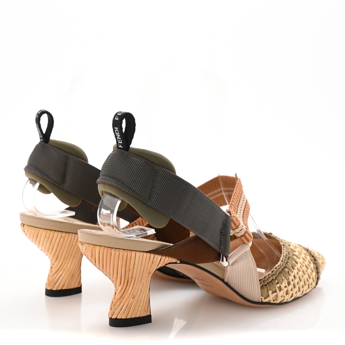 Raffia Colibri Lite 55mm Slingback Pumps 36 Beige Multicolor