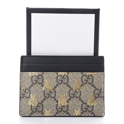 Gucci GG Supreme Monogram Bees Card Holder Black 7 of 7