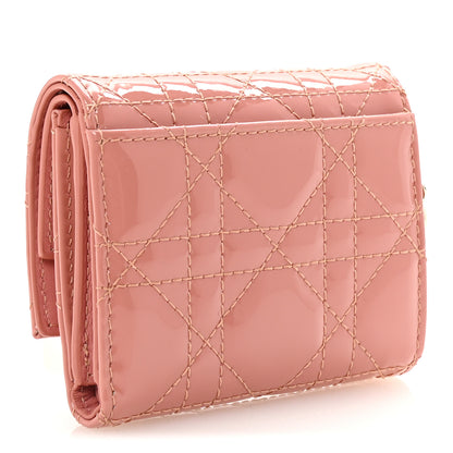 Christian Dior Patent Cannage Lady Dior Lotus Wallet Ethereal Pink 3 of 7