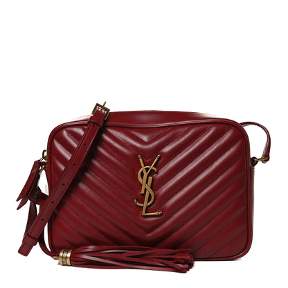 Saint Laurent Calfskin Matelasse Monogram Lou Camera Bag Red 1 of 12