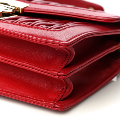 Miu Miu Lambskin Confidential Matelasse Chain Shoulder Bag Fiery Red 12 of 14