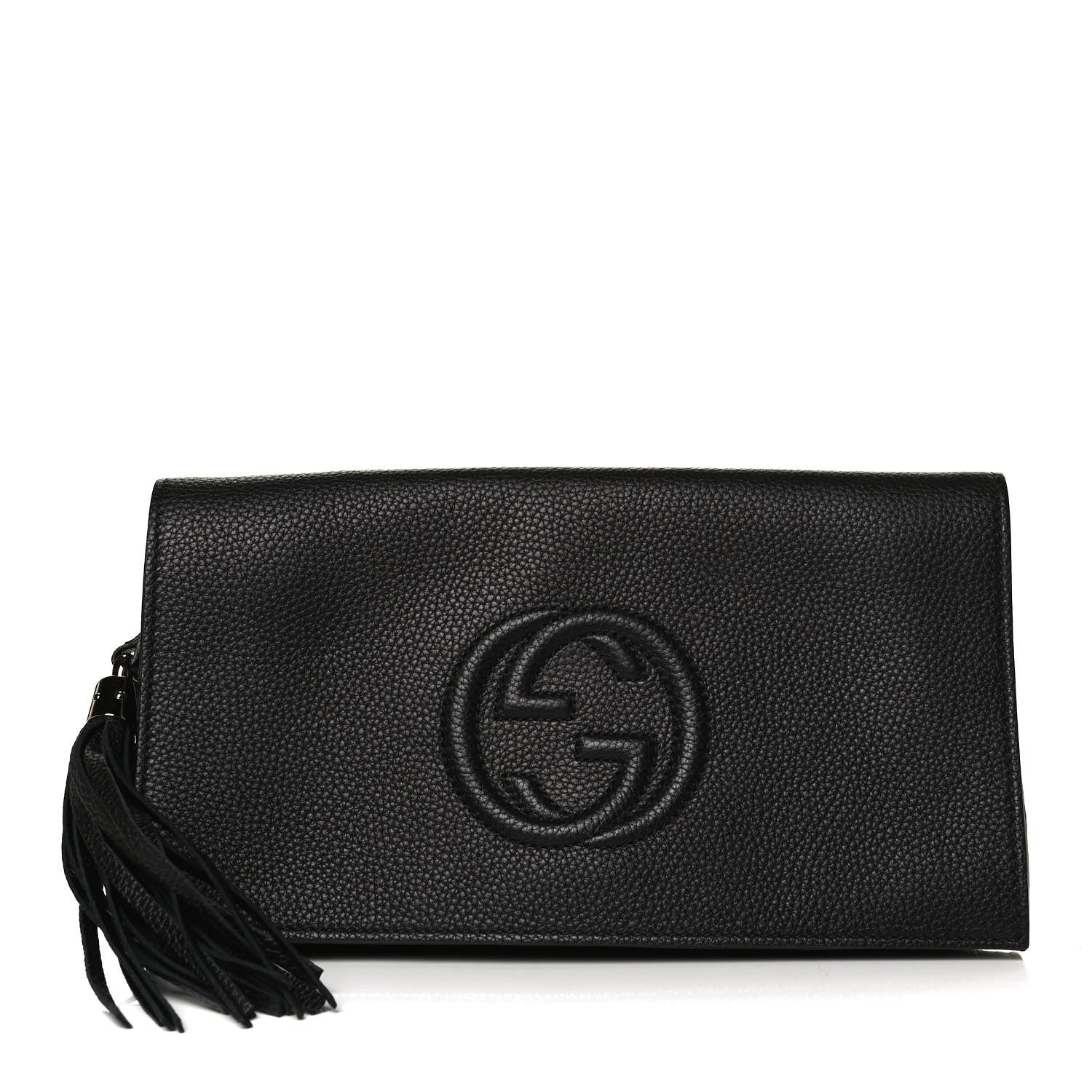 Gucci Pebbled Calfskin Medium Soho Clutch Black 1 of 14