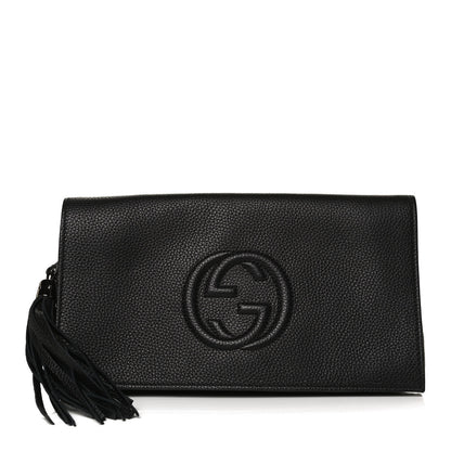 Gucci Pebbled Calfskin Medium Soho Clutch Black 1 of 14