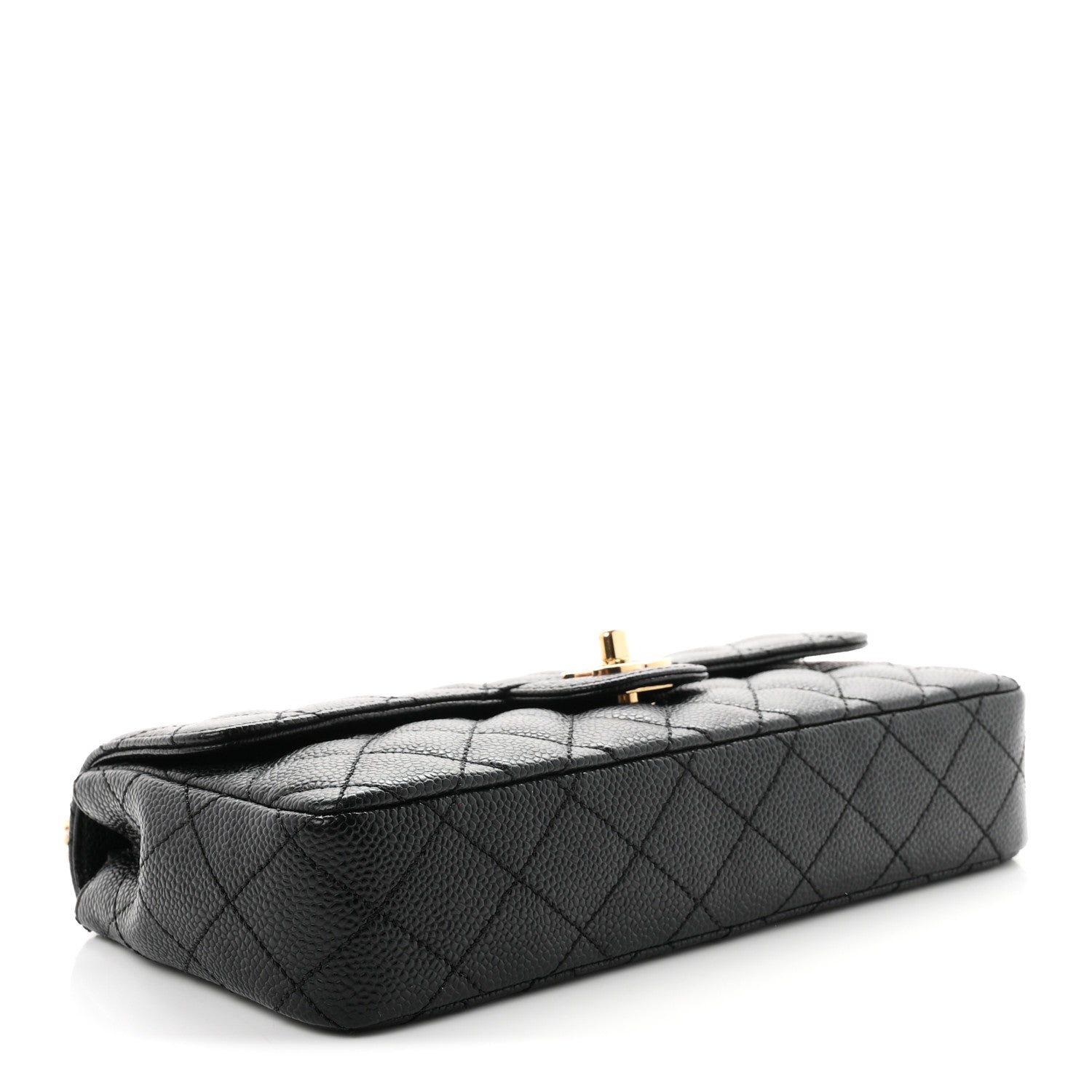 Chanel Caviar Quilted East West Flap Black Black 3 of 9