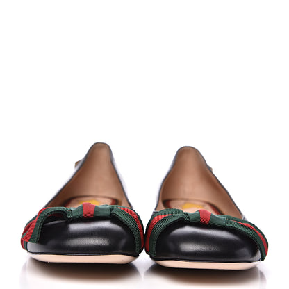 Gucci Calfskin Web Bow Ballerina Flats 36 Black 2 of 11