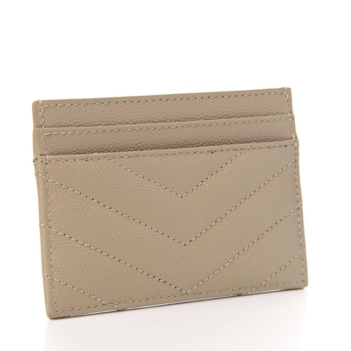 Grain De Poudre Matelasse Chevron Monogram Credit Card Case Sea Salt
