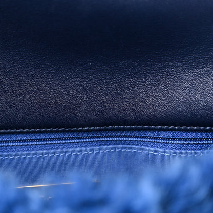 Chanel Shearling Sheepskin Medium Chanel 19 Flap Blue 10 of 10