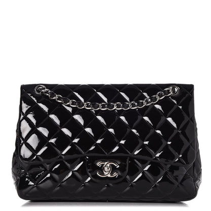 Chanel Patent Quilted Jumbo Double Flap Black 1 of 12