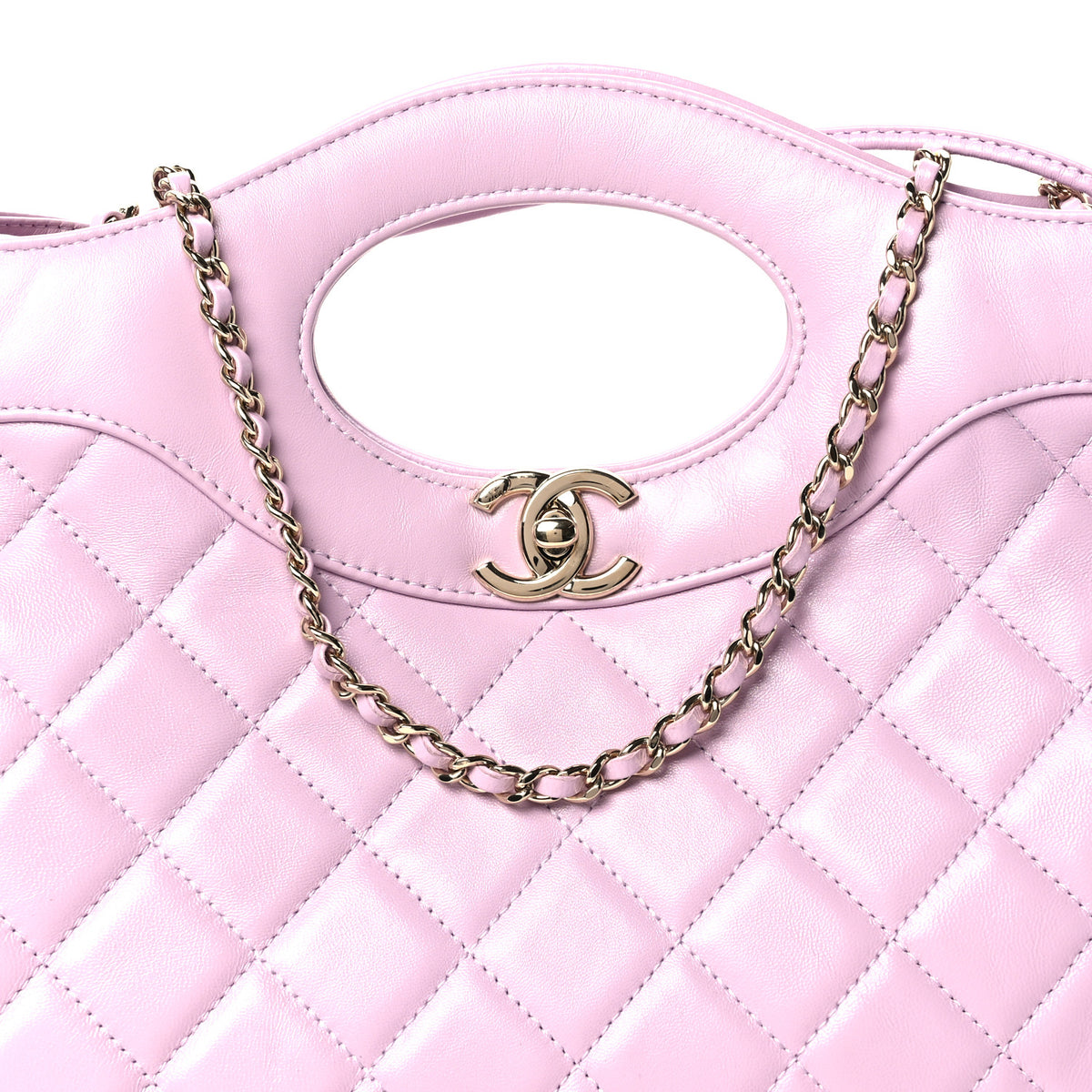 Chanel Shiny Lambskin Quilted 31 Shopping Bag Light Purple 8 of 10