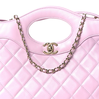 Chanel Shiny Lambskin Quilted 31 Shopping Bag Light Purple 8 of 10