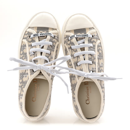 Christian Dior Canvas Oblique Walk'N'Dior Low Top Platform Sneakers 36.5 Grey Stone 5 of 9