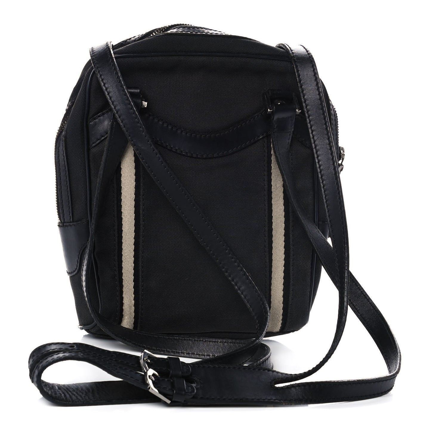 Canvas Calfskin Messenger Bag Navy