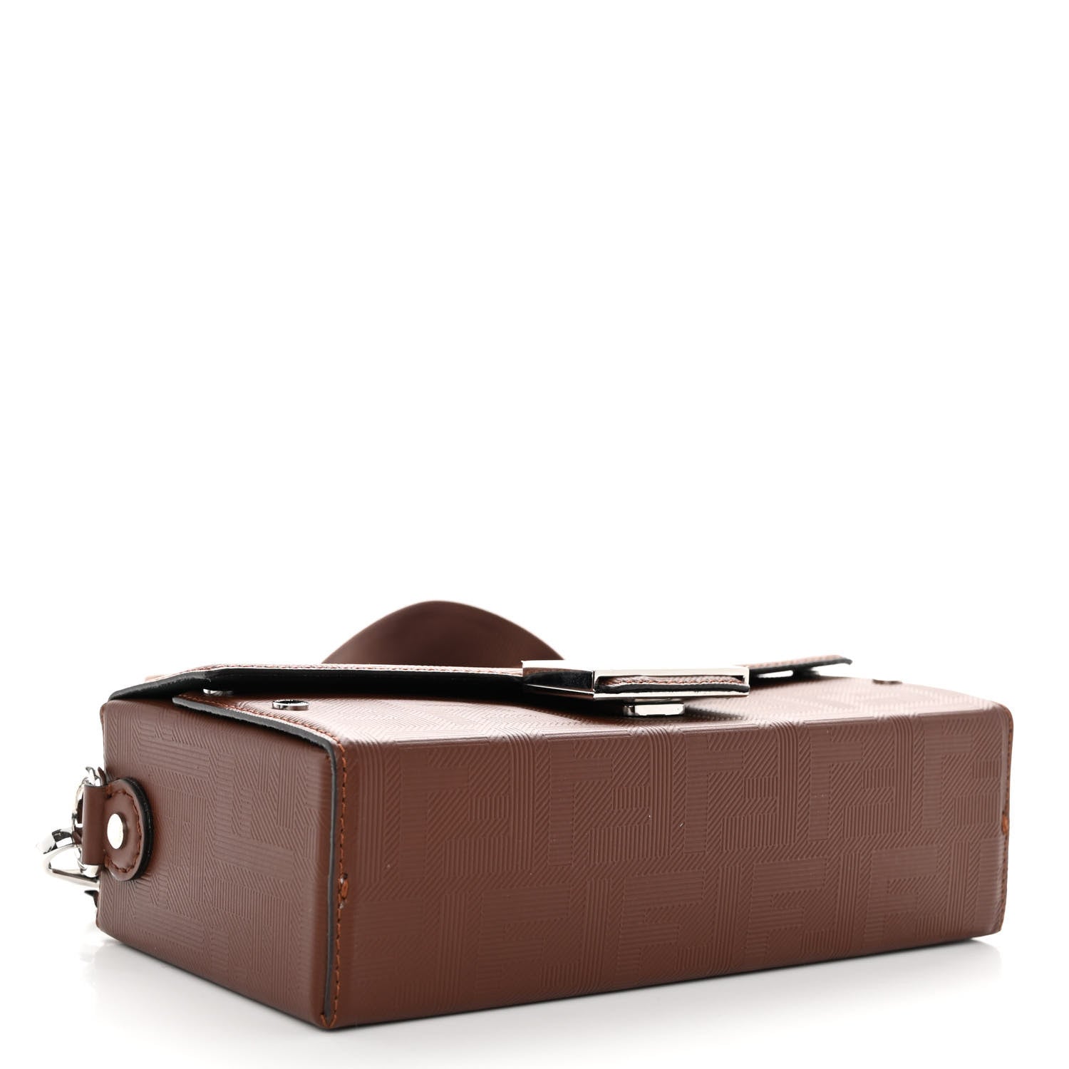 Fendi Vitello King FF Lines Embossed Baguette Soft Trunk Ghianda 4 of 9