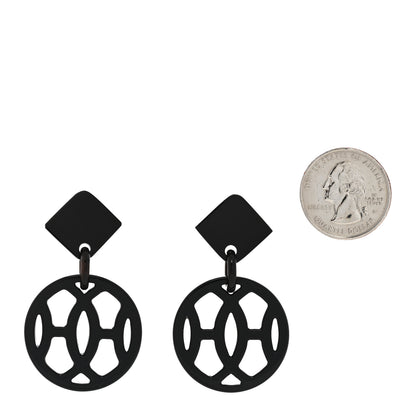 Hermes Buffalo Horn Lacquer Hava Earrings Black 2 of 7